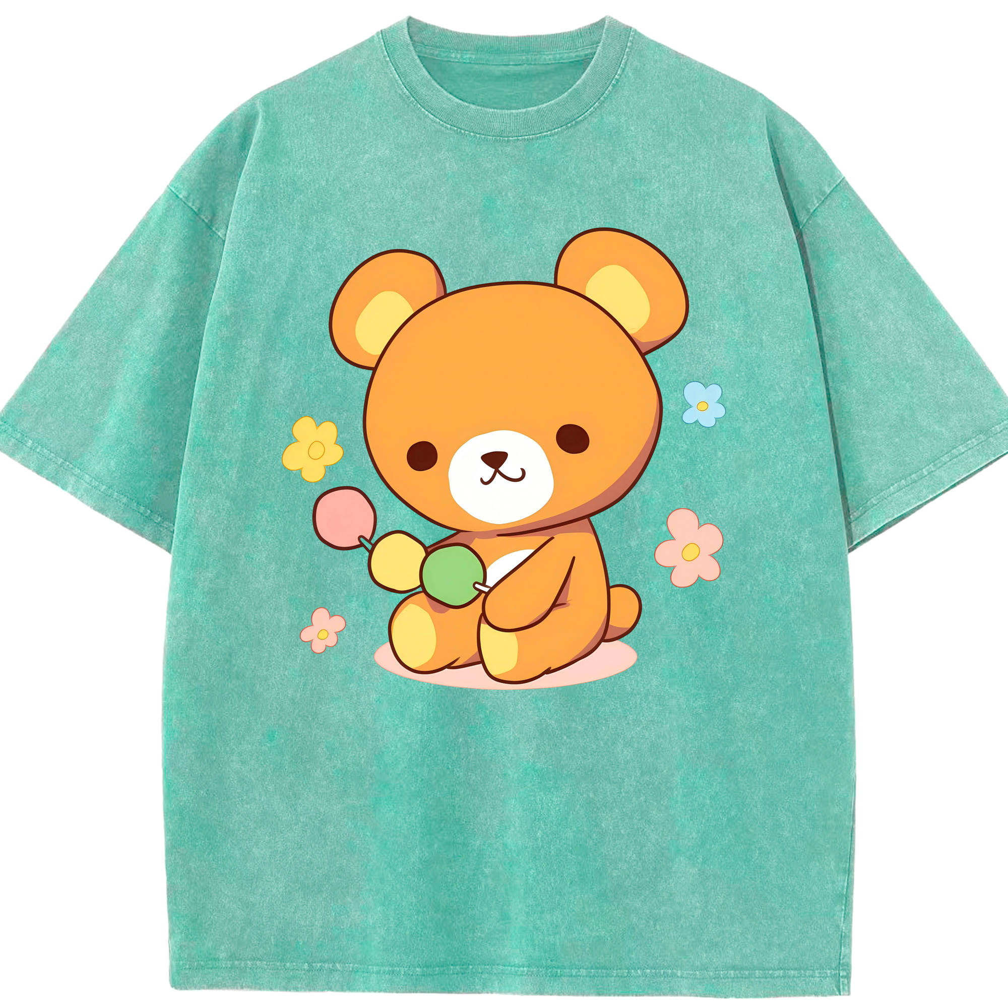 （画像用） リラックマ リラックマ キイロイトリ Rilakkuma Korilakkuma Kiiroitori 綿100% ヴィンテージ風 半袖Tシャツ（フロントプリント）